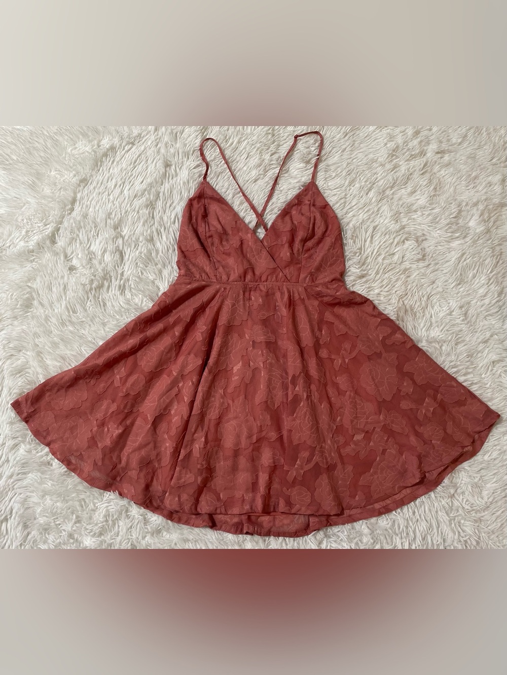 Lulus Feminine Romantic Coquette Vintage Rose Pink Burnout Floral Skater Dress M - Picture 2 of 14